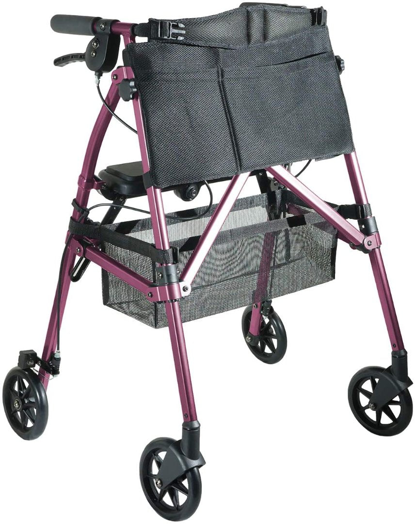 Stander EZ Fold-N-Go Rollator – Lightweight Folding Travel Walker Rollator with 6” Swivel Wheels - Senior.com Rollators